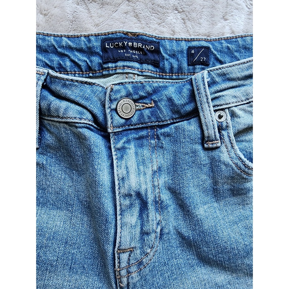 Lucky Brand Womens Distressed Boyfriend Jean Shorts Blue Size 4 27 - Picture 3 of 5